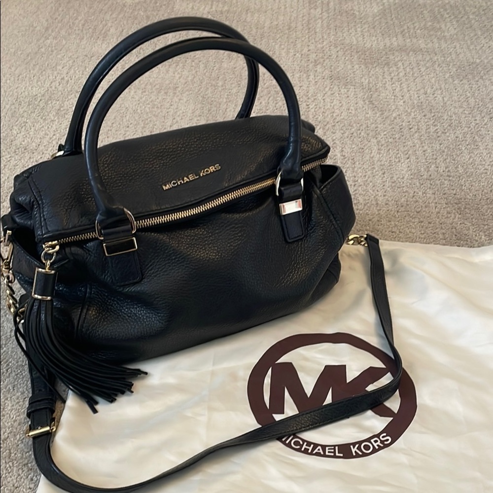 Michael Kors Black Leather Satchel